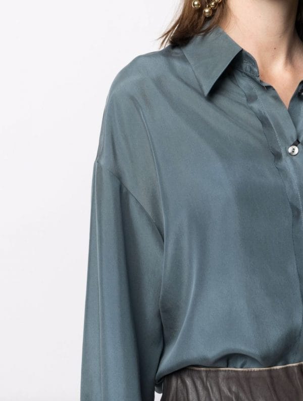 CHEMISE EN SOIE A COL POINTU – Image 4