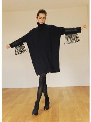 ROBE BRETAGNA APACHE COL MONTANT CACAO