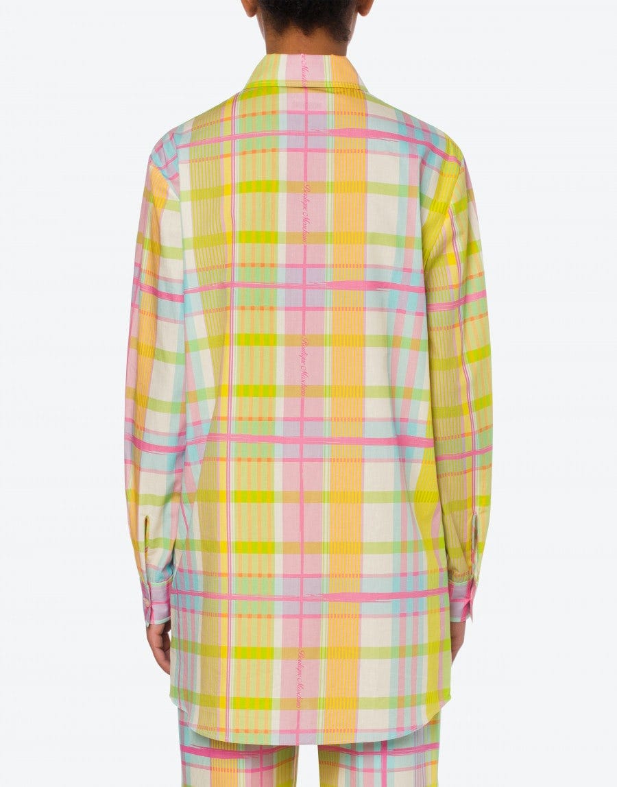 CHEMISE LONGUE EN POPELINE MADRAS ET LÉOPARD FLEURIE – Image 3