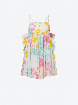 HAUT LONG EN SOIE LÉOPARD FLEUR ET COTON