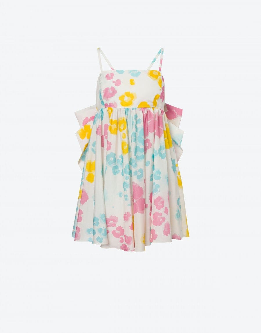 HAUT LONG EN SOIE LÉOPARD FLEUR ET COTON