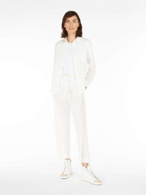PANTALON EN JERSEY DE COTON TECHNIQUE BLANC