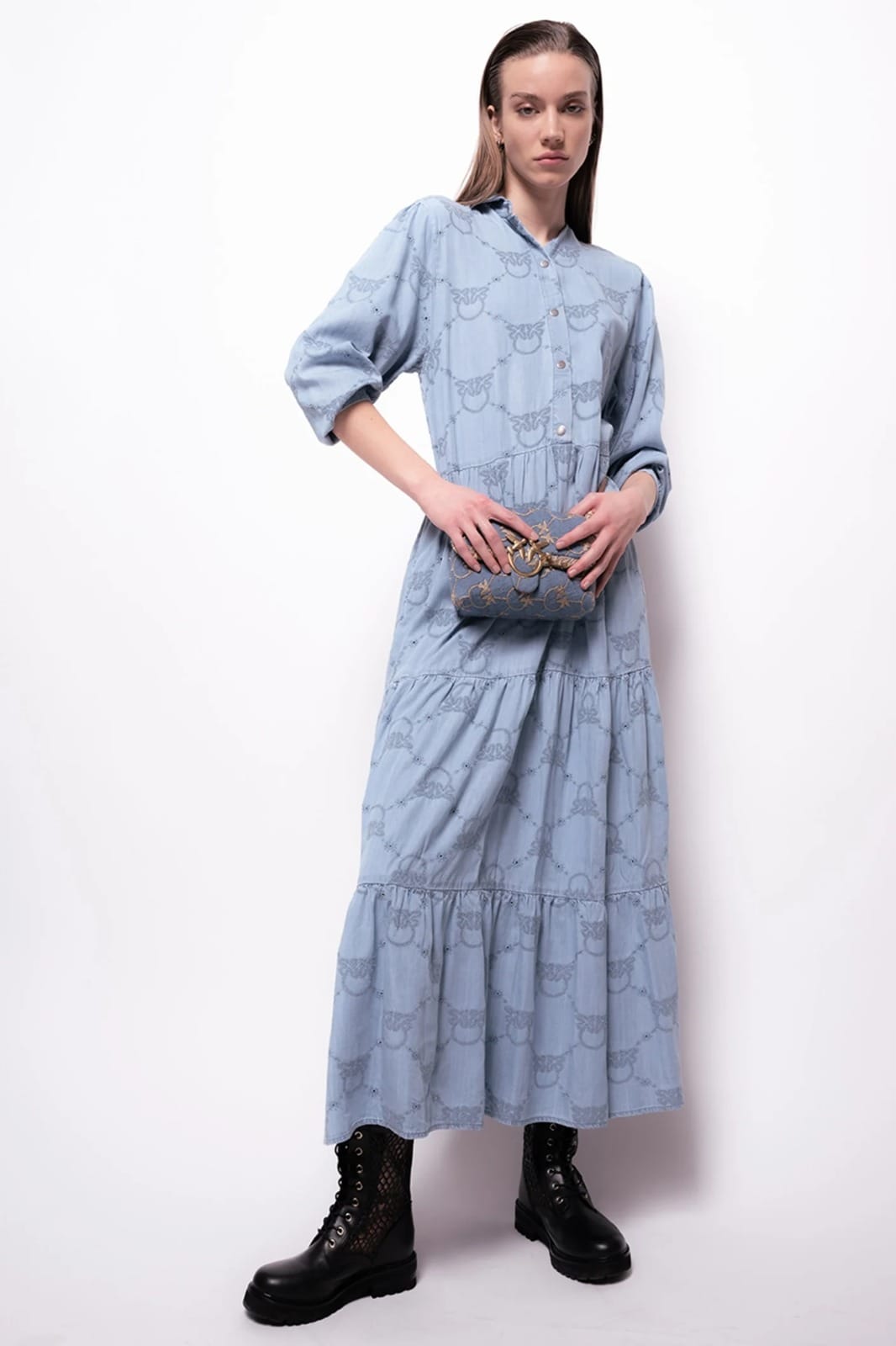 ROBE EN BRODERIE ANGLAISE INDIGO
