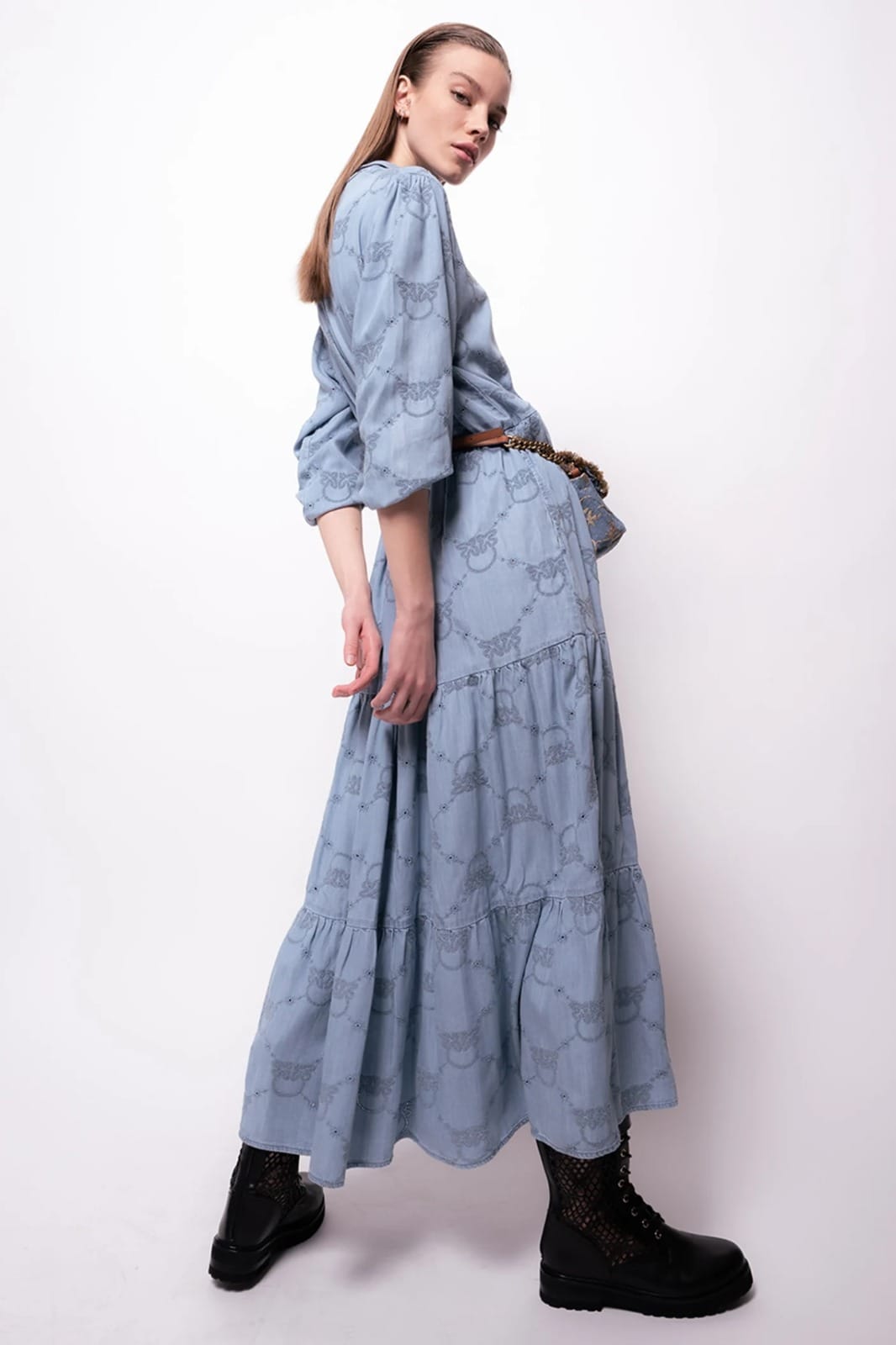 ROBE EN BRODERIE ANGLAISE INDIGO – Image 3