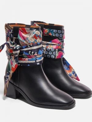 BOTTINES TAFI NOIR FOULARD IMPRIMÉ JAPON - CLERGERIE BY CHUFY