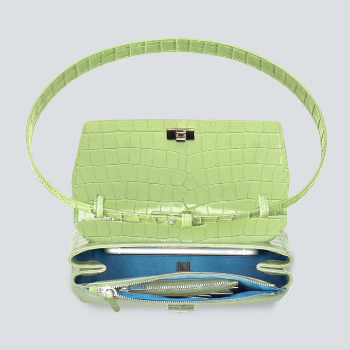 POCHETTE IKON CROCO CITRON VERT – Image 2