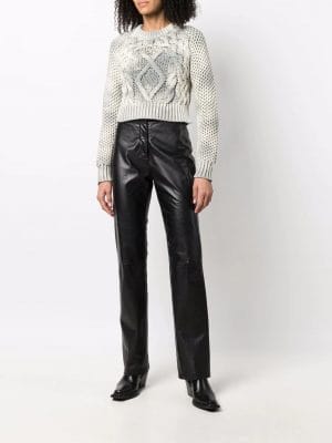 PULL CROP EN MAILLE TROSADEE