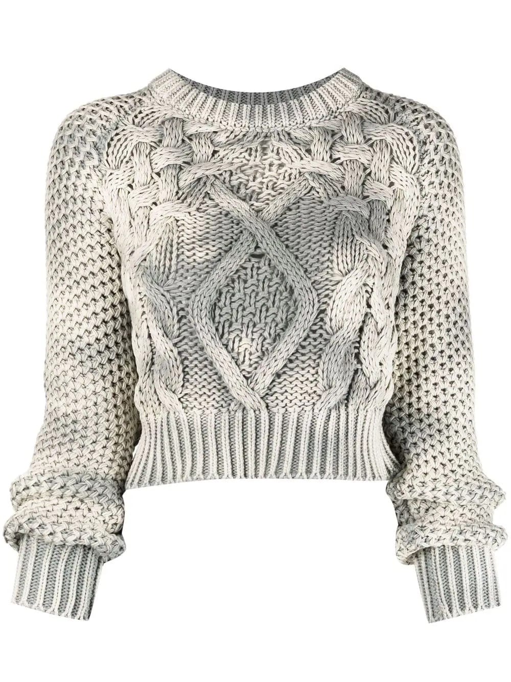 PULL CROP EN MAILLE TROSADEE – Image 2