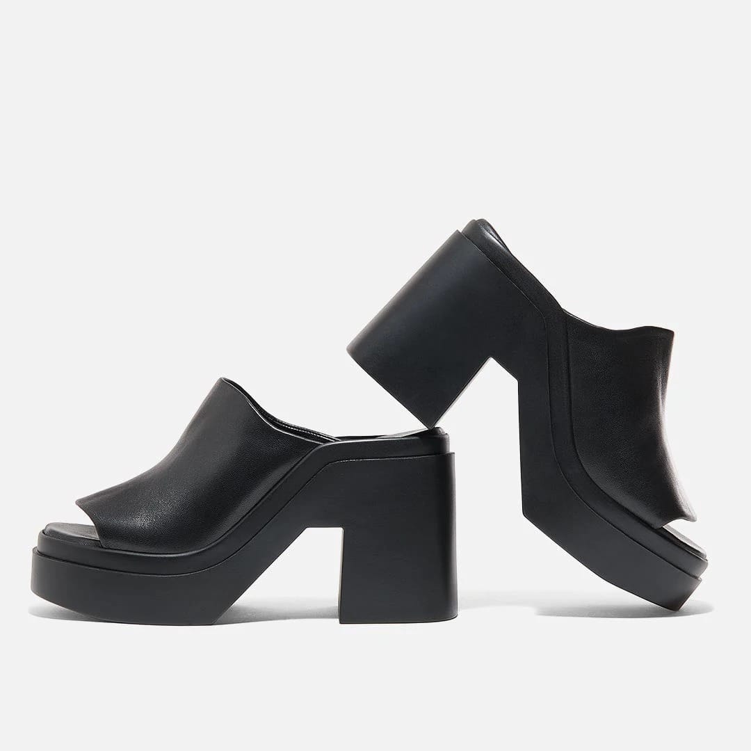 MULES NINE AGNEAU NOIR – Image 2