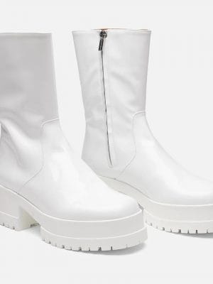 BOTTINES WILMER, CUIR DE VEAU VERNIS BLANC