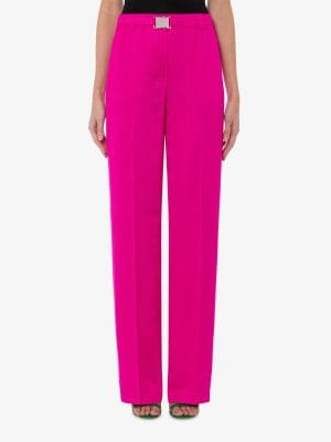 PANTALON EN MOIRE FLUIDE FUSCHIA