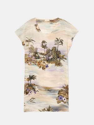 ROBE ROXIE EN CRÊPE DE CHINE DE SOIE IMPRIMÉE - LILAS/MULTICOLORE
