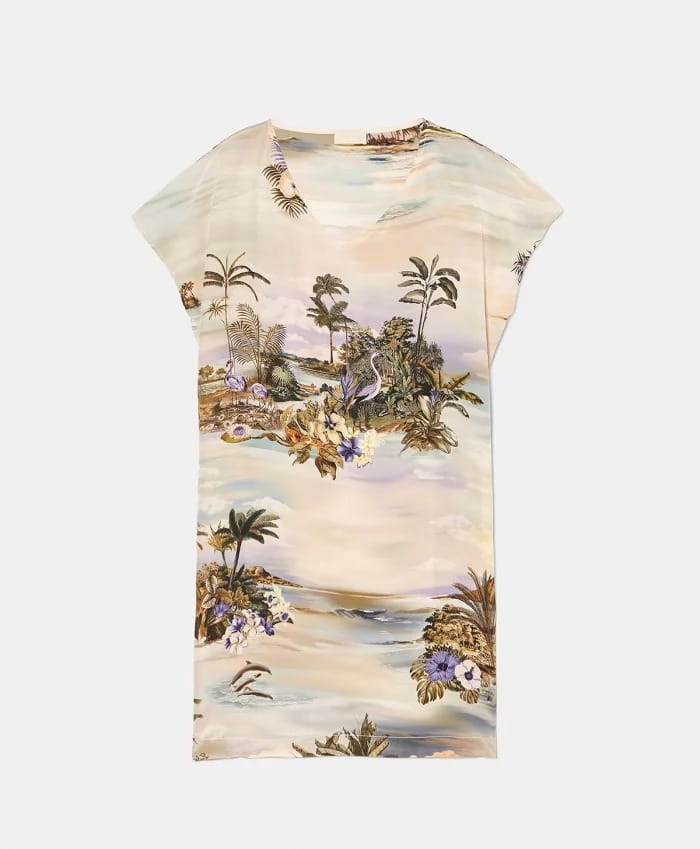 ROBE ROXIE EN CRÊPE DE CHINE DE SOIE IMPRIMÉE - LILAS/MULTICOLORE