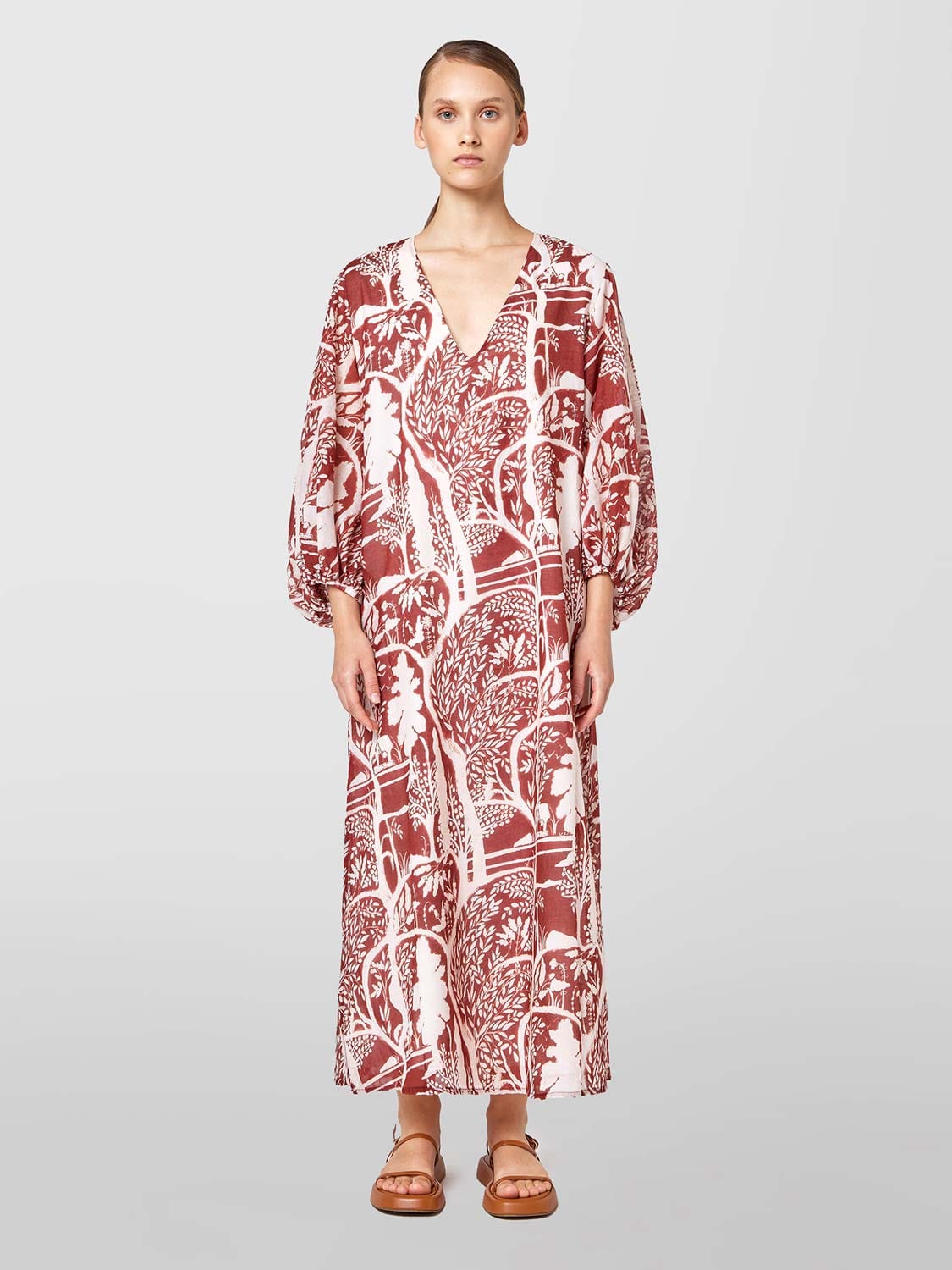 ROBE EN MOUSSELINE À IMPRIMÉ PAYSAGE