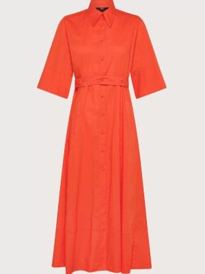 ROBE LONGUE CHEMISIER ORANGE