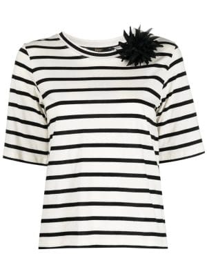 T-SHIRT RAYE ROSE ET BLANC