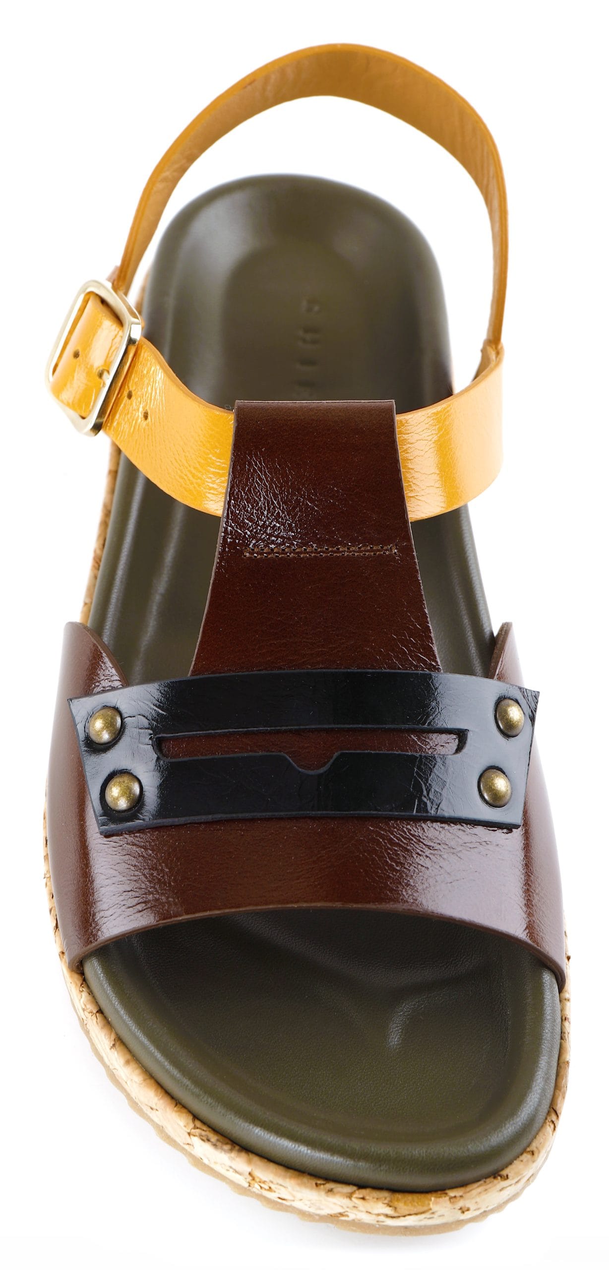 SANDALES YUSMAN MARRON ET OCRE – Image 3