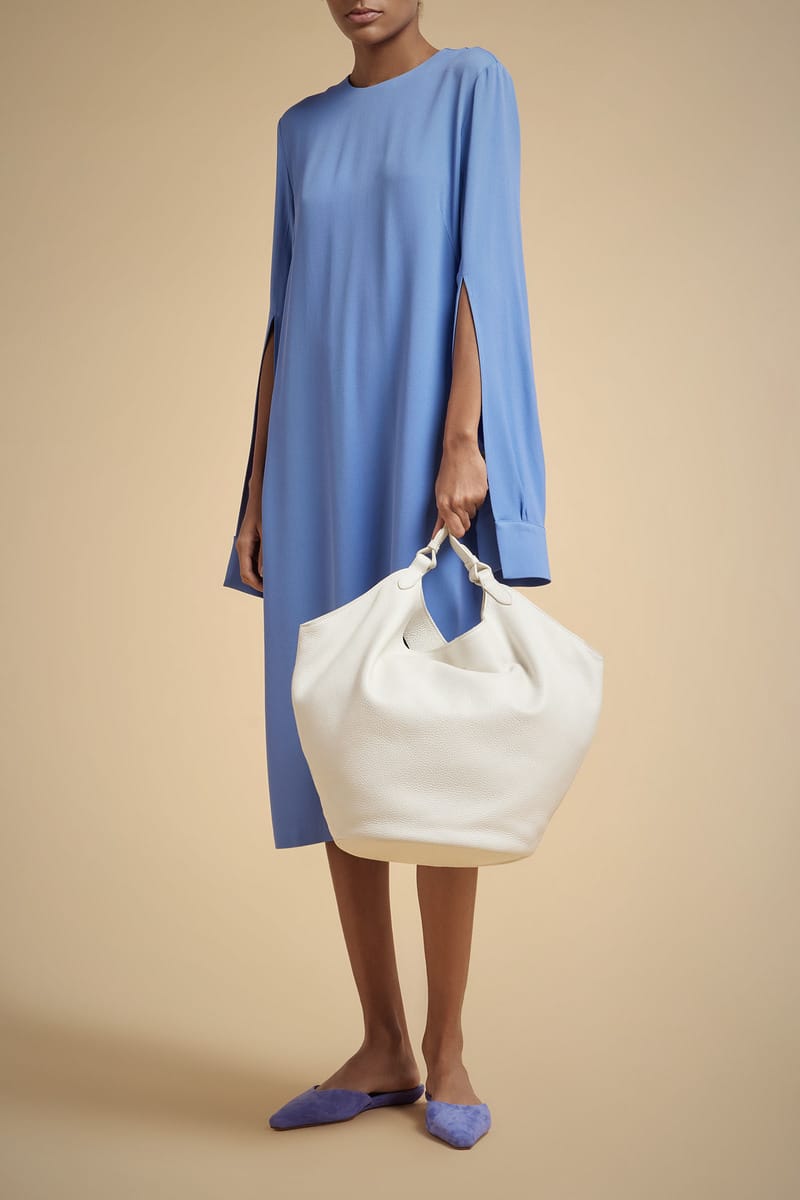 ROBE MIDI DRAPEE MARINE – Image 2