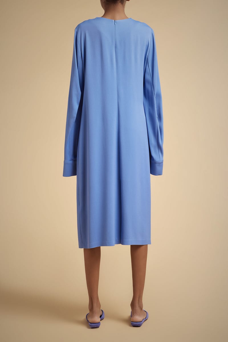 ROBE MIDI DRAPEE MARINE – Image 3