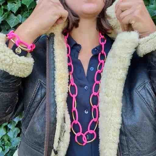 COLLIER RONDO SAUTOIR ROSE – Image 2