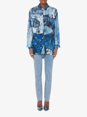 VESTE EN ORGANSIN DENIM PRINT
