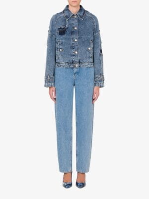 VESTE EN DENIM SURTEINTÉ