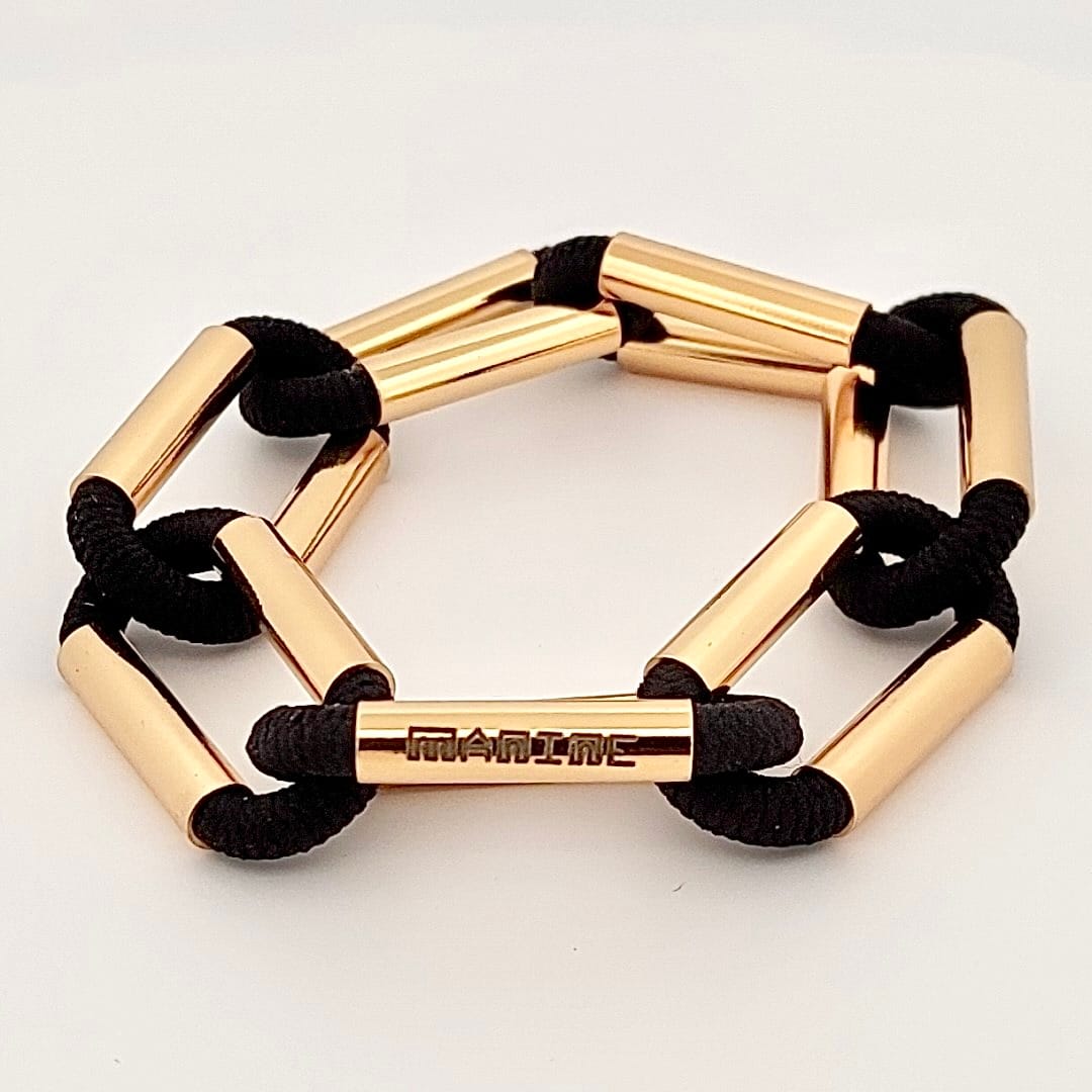 BRACELET MANHATTAN NOIR ET OR