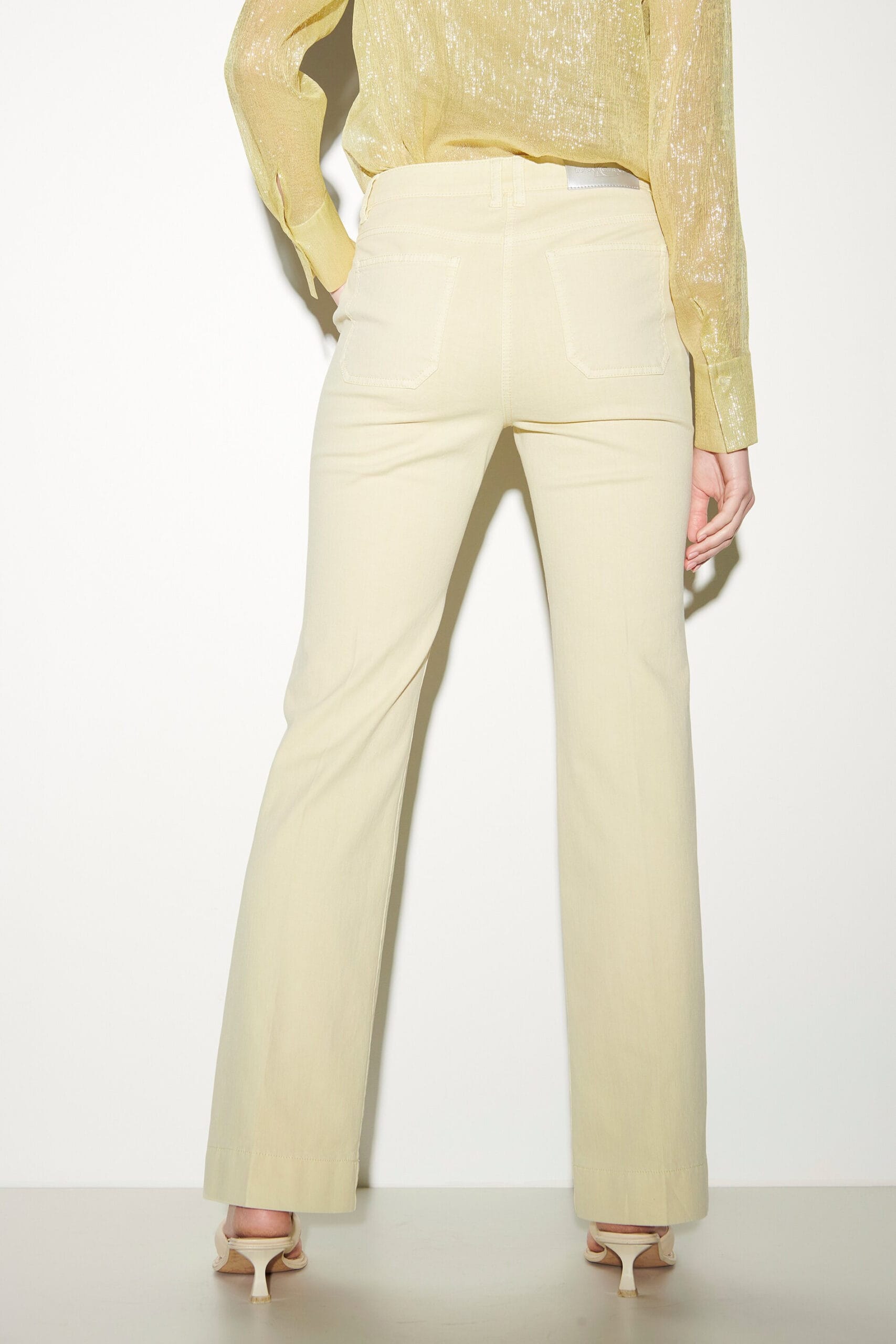 PANTALON DENIM BOOTLEG AUTHENTIQUE CITRON – Image 3