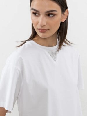 T-SHIRT EN JERSEY DE COTON BLANC