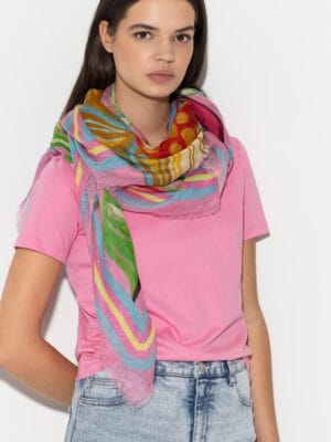 ÉTOLE À IMPRIMÉ CARAÏBES ROSE MULTICOLORE