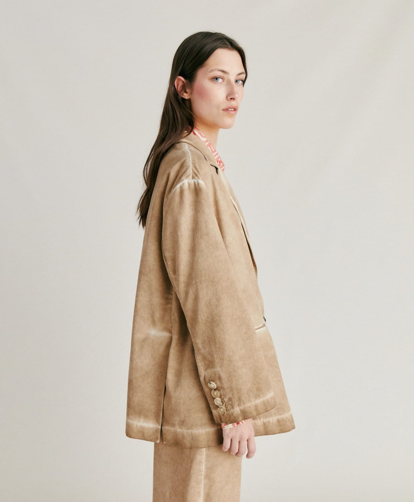 VESTE EDITH EN GABARDINE SABLE – Image 2
