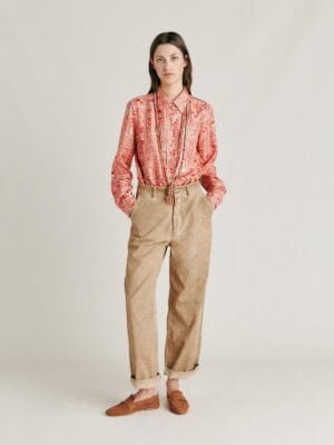 PANTALON FUCSIA BIS EN GABARDINE SABLE