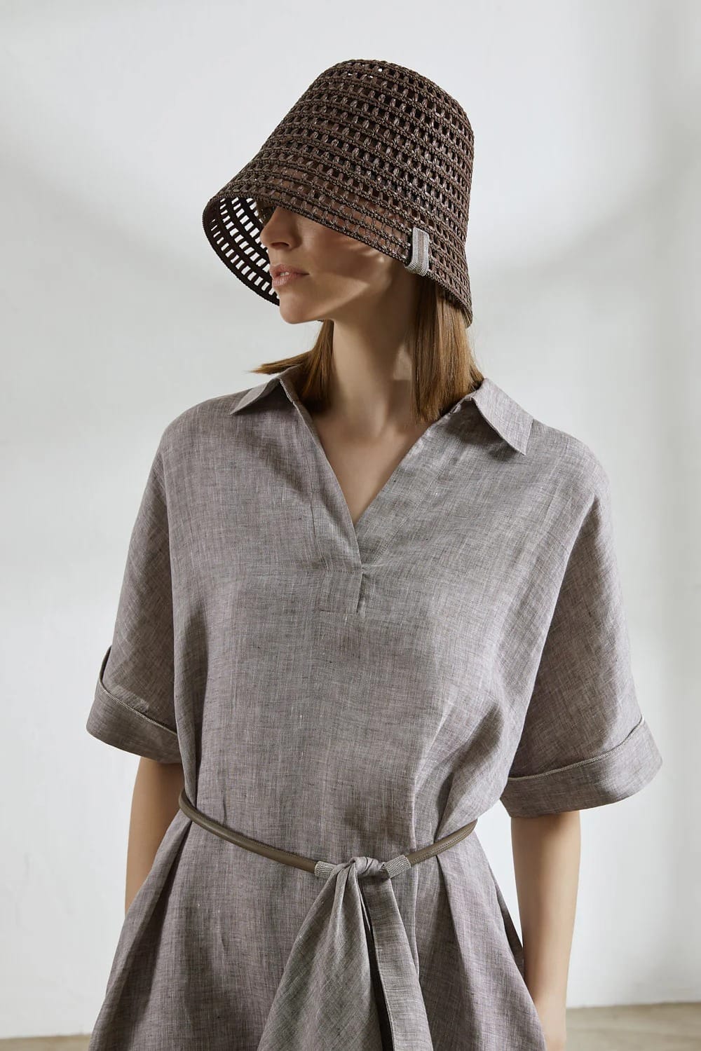 ROBE LONGUE PUR LIN LEGER CIEL – Image 2