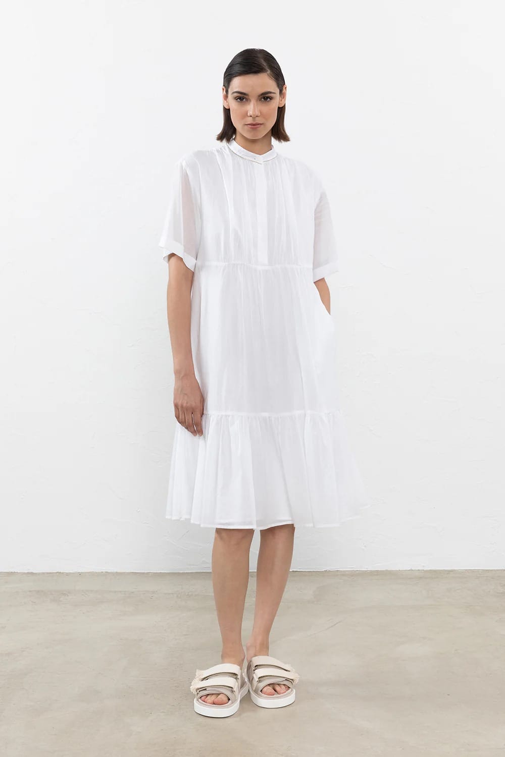 ROBE MIDI EN VOILE PUR COTON ECRITURES – Image 3
