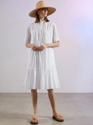 ROBE MIDI EN VOILE PUR COTON ECRITURES