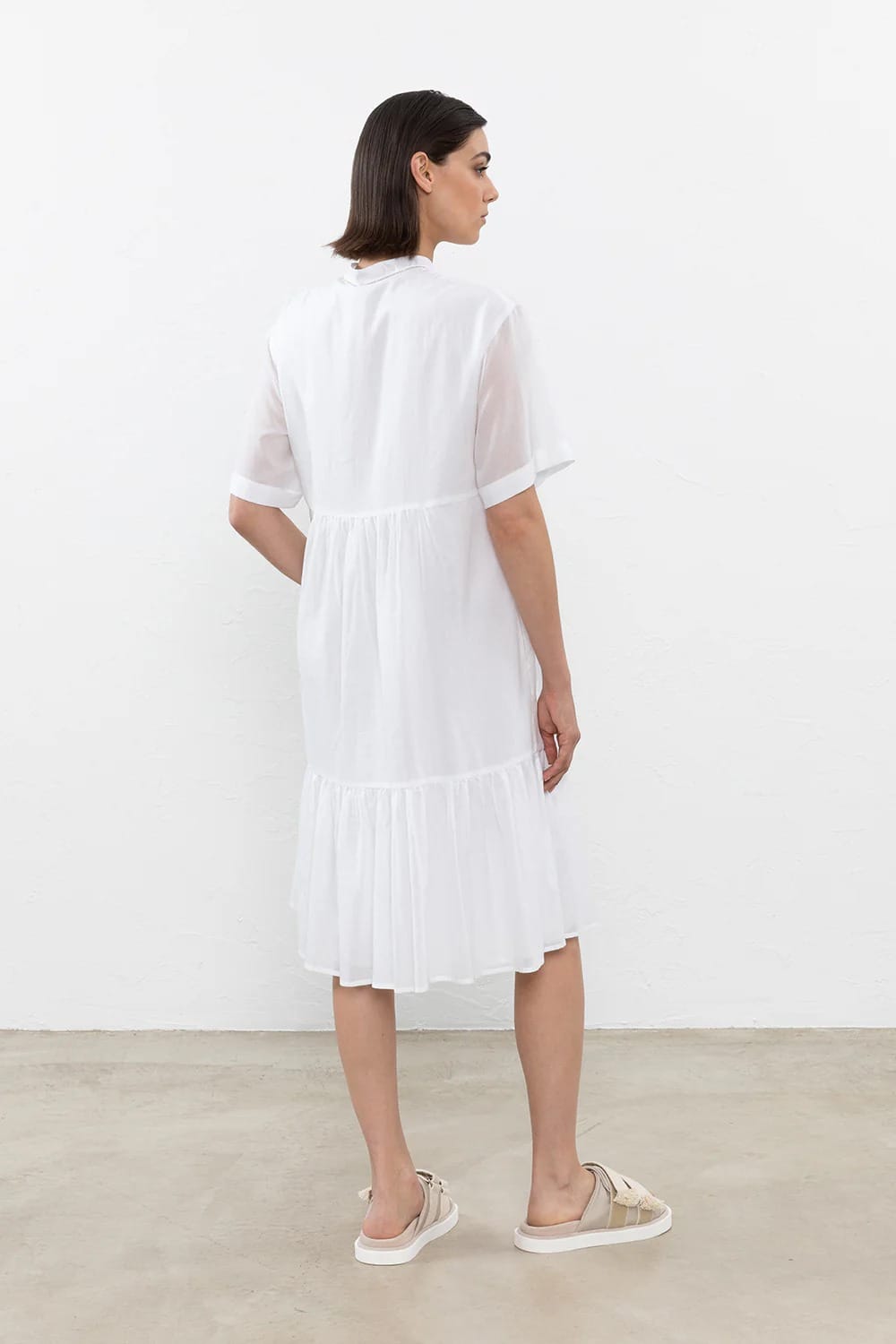 ROBE MIDI EN VOILE PUR COTON ECRITURES – Image 2