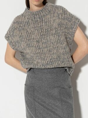 PULL-OVER EN BOUCLETTE GRIS