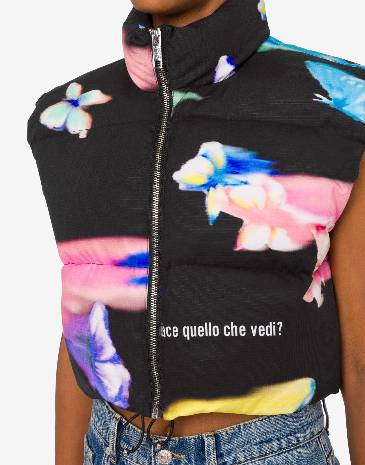 GILET MATELASSE ALLOVER BUTTERFLIES – Image 2