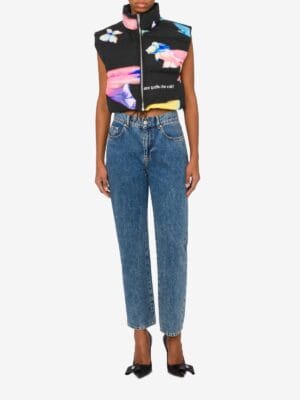 GILET MATELASSE ALLOVER BUTTERFLIES