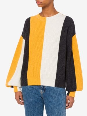 PULL A RAYURES EN LAINE ET CACHEMIRE MÉLANGÉS