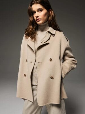 MANTEAU COURT CROISE EN DRAP DE COTON