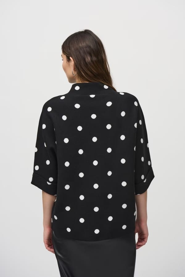 Haut En Soie 100% à Pois Vert - JACQUELINE DOURTHE Taille 40 - Comme Neuf