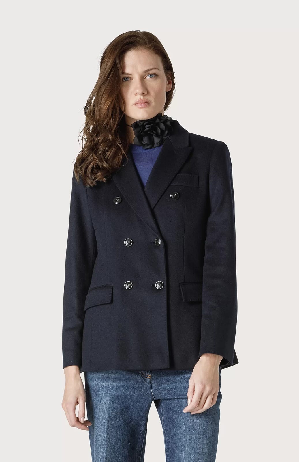 VESTE CROISEE AVEC SURPIQURES DETAILLEES