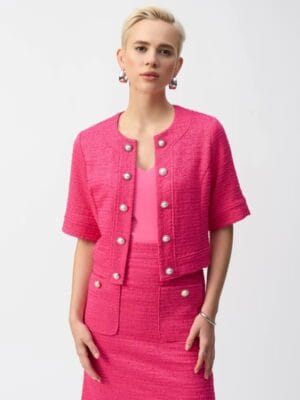 JUPE BOUCLEE A LIGNE DROITE ROSE