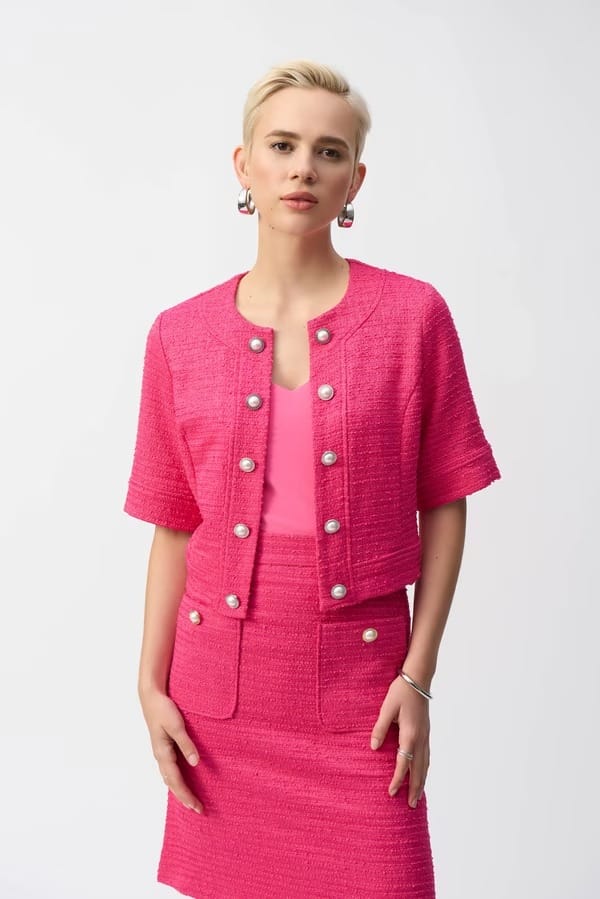 JUPE BOUCLEE A LIGNE DROITE ROSE
