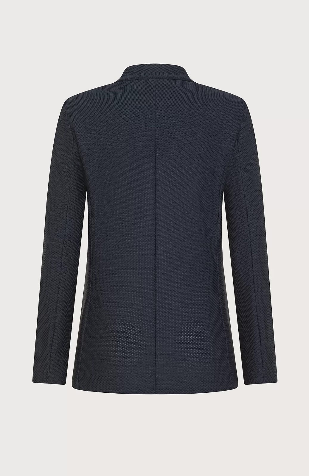 VESTE CROISÉE EN TISSU TECHNIQUE BI-STRETCH NID D'ABEILLE BEIGE – Image 2