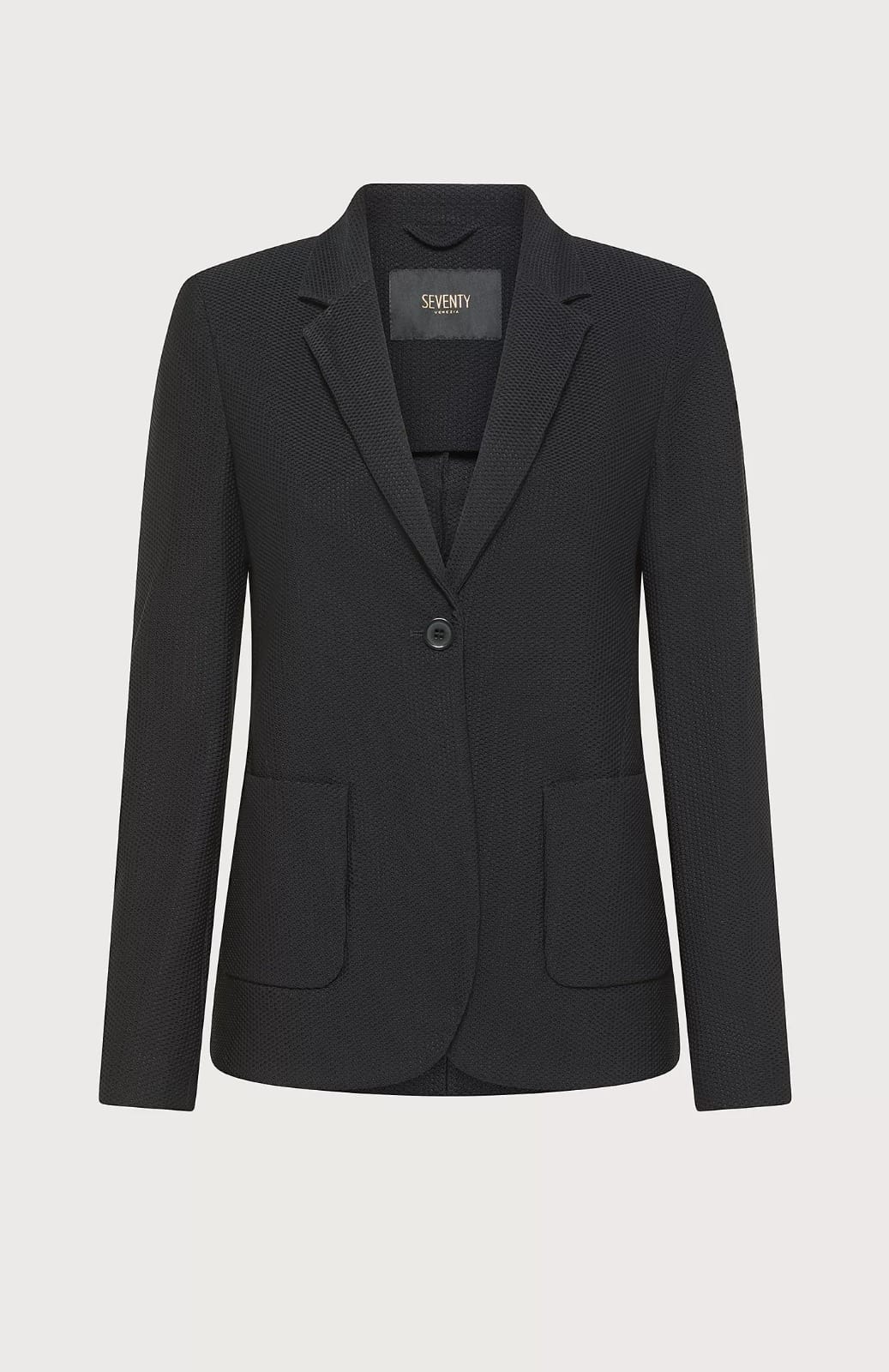 VESTE DROITE SLIM FIT EN TISSU TECHNIQUE BI-STRETCH NID D'ABEILLE BLEU CIEL