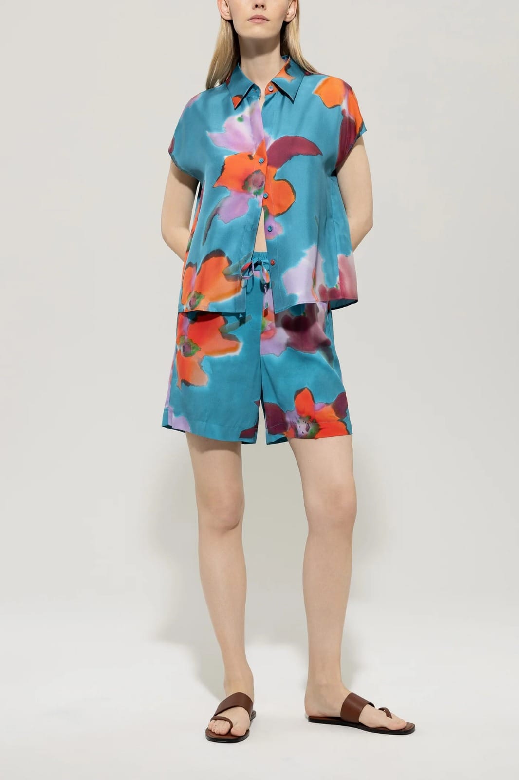 BLOUSE AVEC IMPRIME HIBISCUS