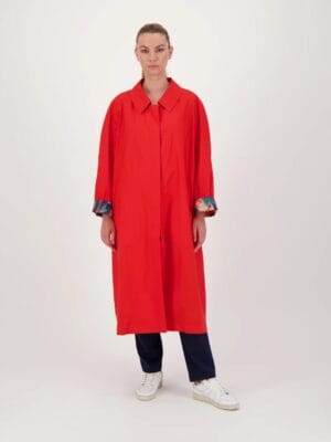 MANTEAU CAMILLE EN COTON DEPERLANT ORANGE