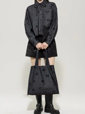 VESTE EN DENIM A PAILLETTES